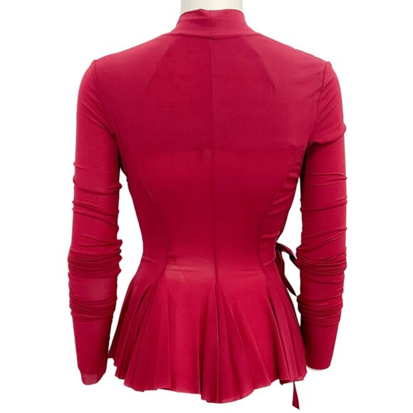 Rick Owens Cherry Red Wrap Top - Picture 3 of 4